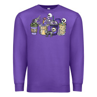 Purple skeleton coffee cups Premium Sweatshirt - NancyCooperArtShop