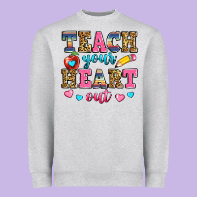 Teach Your Heart Out Heavyweight Sweatshirt Designed By Zillion Design Studio