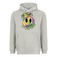 Moon Dust smiley face mardi gras Heavyweight Hoodie - MaliasSmallBusiness