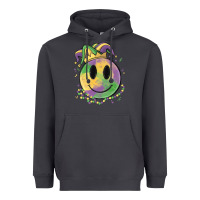 Smoke smiley face mardi gras Heavyweight Hoodie - MaliasSmallBusiness