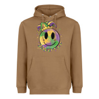 Toasted Coconut smiley face mardi gras Heavyweight Hoodie - MaliasSmallBusiness