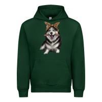Forest Green alaskan husky with bandeau Urban Hoodie - texasbilliewilder