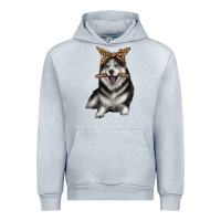 Heather Grey alaskan husky with bandeau Urban Hoodie - texasbilliewilder