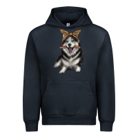Navy alaskan husky with bandeau Urban Hoodie - texasbilliewilder