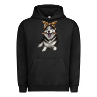 Pigment Black alaskan husky with bandeau Urban Hoodie - texasbilliewilder