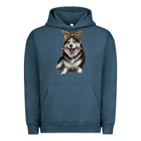Pigment Midnight Navy alaskan husky with bandeau Urban Hoodie - texasbilliewilder