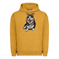 Pigment Peanut Butter alaskan husky with bandeau Urban Hoodie - texasbilliewilder