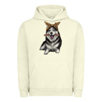 Pigment Pistachio alaskan husky with bandeau Urban Hoodie - texasbilliewilder