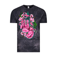 Cloud Black cancer boxing gloves with ribbon Vintage Tee - AdoDesignShop
