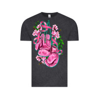 Vintage Black cancer boxing gloves with ribbon Vintage Tee - AdoDesignShop