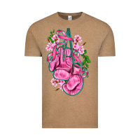 Vintage Coffee cancer boxing gloves with ribbon Vintage Tee - AdoDesignShop