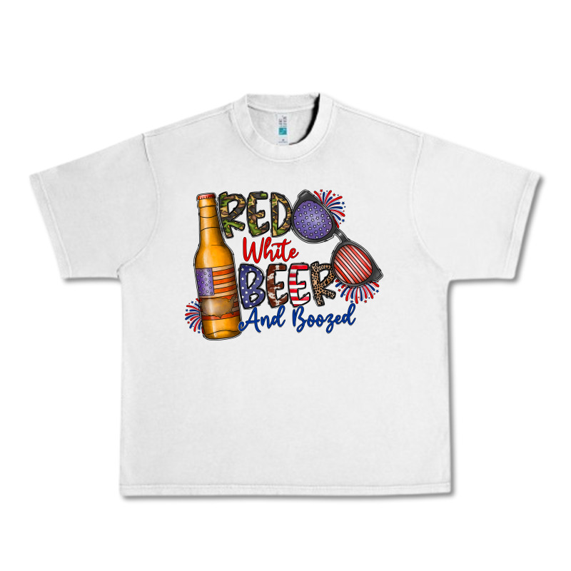 Red White Beer And Boozed Urban Heavy Tee by CowhideDigitalArt | Teevron