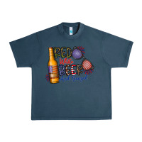 Midnight Navy red white beer and boozed Urban Heavy Tee - CowhideDigitalArt
