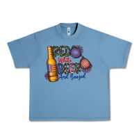 Pebble Blue red white beer and boozed Urban Heavy Tee - CowhideDigitalArt