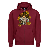 Burgundy cowboy gnome sunflower rope Zipper Hoodie - BarkalooDesign