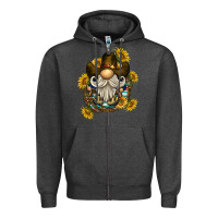 Charcoal Heather cowboy gnome sunflower rope Zipper Hoodie - BarkalooDesign
