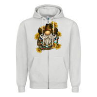 Dove Grey cowboy gnome sunflower rope Zipper Hoodie - BarkalooDesign