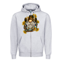 Heather Grey cowboy gnome sunflower rope Zipper Hoodie - BarkalooDesign