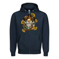 Navy cowboy gnome sunflower rope Zipper Hoodie - BarkalooDesign