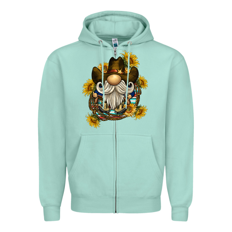 Cowboy Gnome Sunflower Rope Zipper Hoodie by BarkalooDesign | Teevron