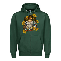 Sports Green cowboy gnome sunflower rope Zipper Hoodie - BarkalooDesign