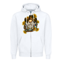 White cowboy gnome sunflower rope Zipper Hoodie - BarkalooDesign