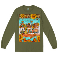 Army Green Fall gnomes Long Sleeve Tee - Artiststas