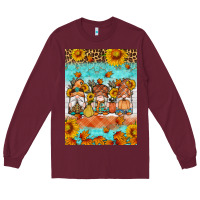 Burgundy Fall gnomes Long Sleeve Tee - Artiststas