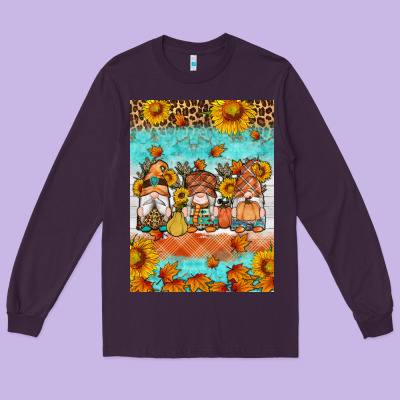 Fall Gnomes Long Sleeve Tee Designed By Artiststas