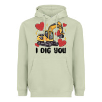 Matcha i dig you valentines excavator Heavyweight Hoodie - MaliasSmallBusiness