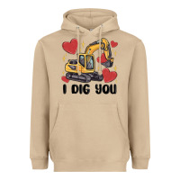Mushroom i dig you valentines excavator Heavyweight Hoodie - MaliasSmallBusiness