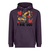 Plum i dig you valentines excavator Heavyweight Hoodie - MaliasSmallBusiness
