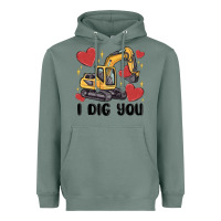 Sage i dig you valentines excavator Heavyweight Hoodie - MaliasSmallBusiness