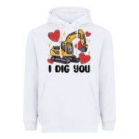 White i dig you valentines excavator Heavyweight Hoodie - MaliasSmallBusiness