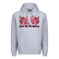 Heather Grey save the pumpkins Premium Hoodie - LillyAllenDesigns