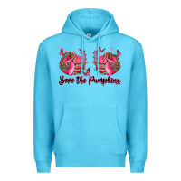 Ocean Blue save the pumpkins Premium Hoodie - LillyAllenDesigns