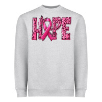 Heather Grey Hope Breast Cancer Heavyweight Sweatshirt - texasbilliewilder
