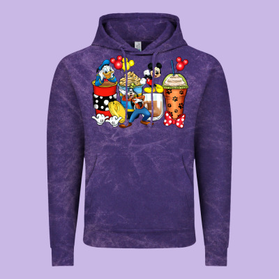 Cartoon Characters Coffee Cups Vintage Hoodie Designed By Zillion Design Studio