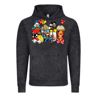 Vintage Black cartoon characters coffee cups Vintage Hoodie - Zillion Design Studio