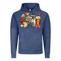 Vintage Denim cartoon characters coffee cups Vintage Hoodie - Zillion Design Studio