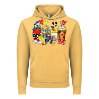Vintage Mustard cartoon characters coffee cups Vintage Hoodie - Zillion Design Studio