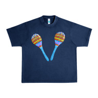 Navy blue maracas Urban Heavy Tee - FaDigitalArtStudio