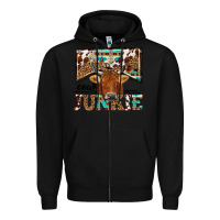 Black cow junkie Zipper Hoodie - NancyCooperArtShop