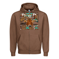 Chestnut cow junkie Zipper Hoodie - NancyCooperArtShop