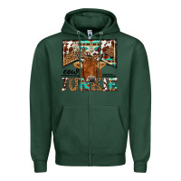 Sports Green cow junkie Zipper Hoodie - NancyCooperArtShop