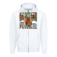 White cow junkie Zipper Hoodie - NancyCooperArtShop