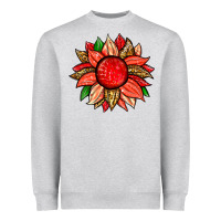Heather Grey strawberry sunflower Heavyweight Sweatshirt - Zillion Design Studio