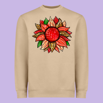 Strawberry Sunflower Heavyweight Sweatshirt Designed By Zillion Design Studio