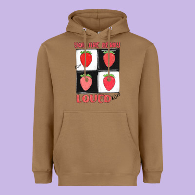 You Are Berry Loved Heavyweight Hoodie Designed By Maliassmallbusiness