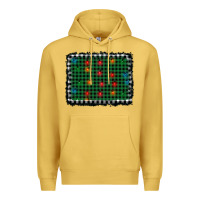 Antique Gold christmas buffalo plaid and lights background Premium Hoodie - AdoDesignShop